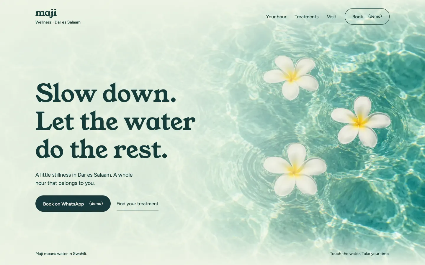 MAJI WELLNESS website overview